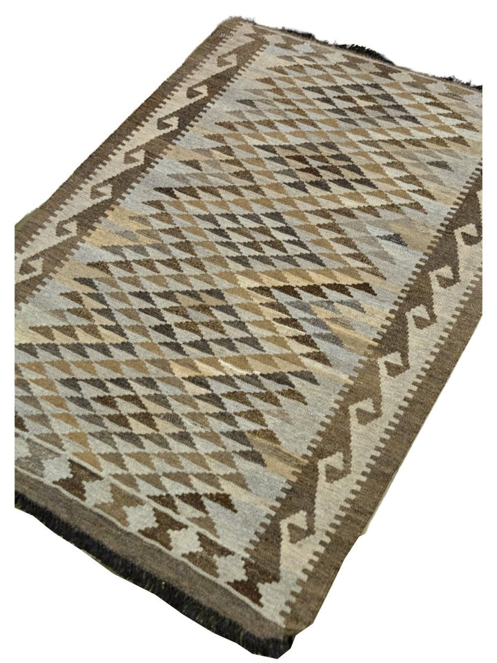 Nuetral Bohemian Kilim - Size: 4.8 x 3.2 - Imam Carpets - Online Shop