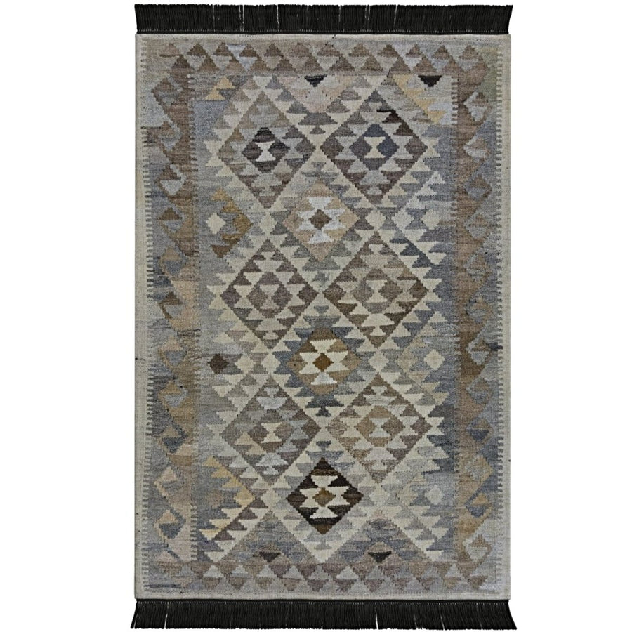 Nuetral Bohemian Kilim - Size: 4.9 x 3.3 - Imam Carpets - Online Shop