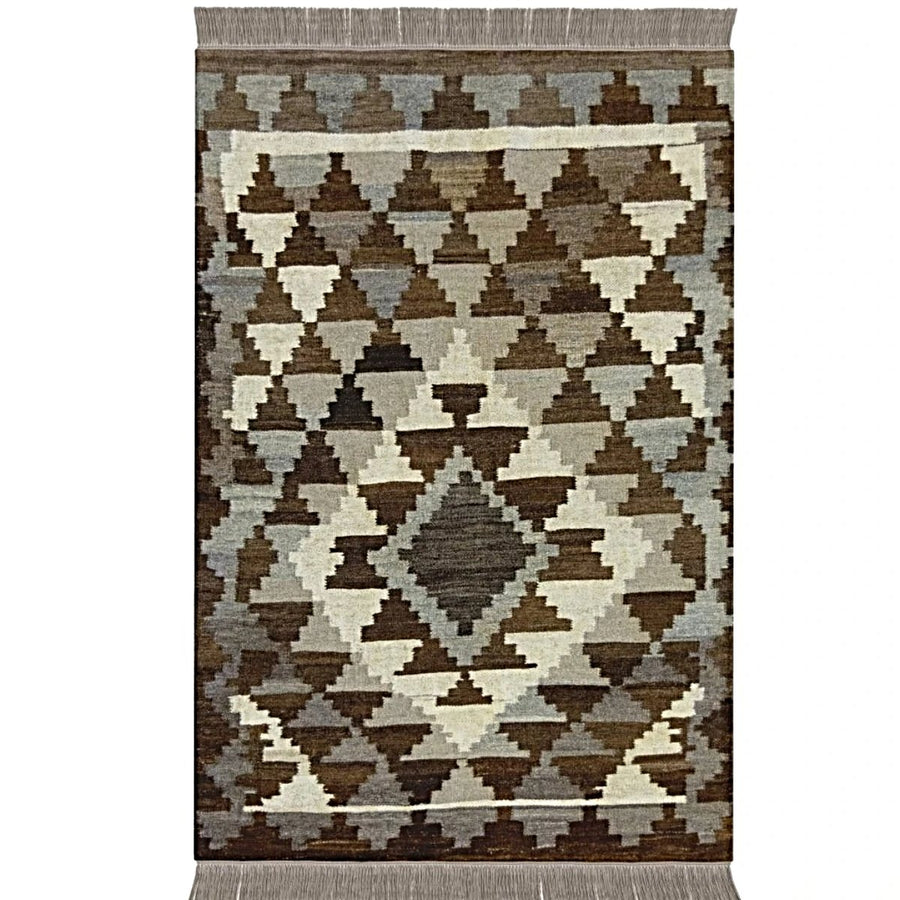 Nuetral Bohemian Kilim - Size: 5.2 x 3.3 - Imam Carpets - Online Shop