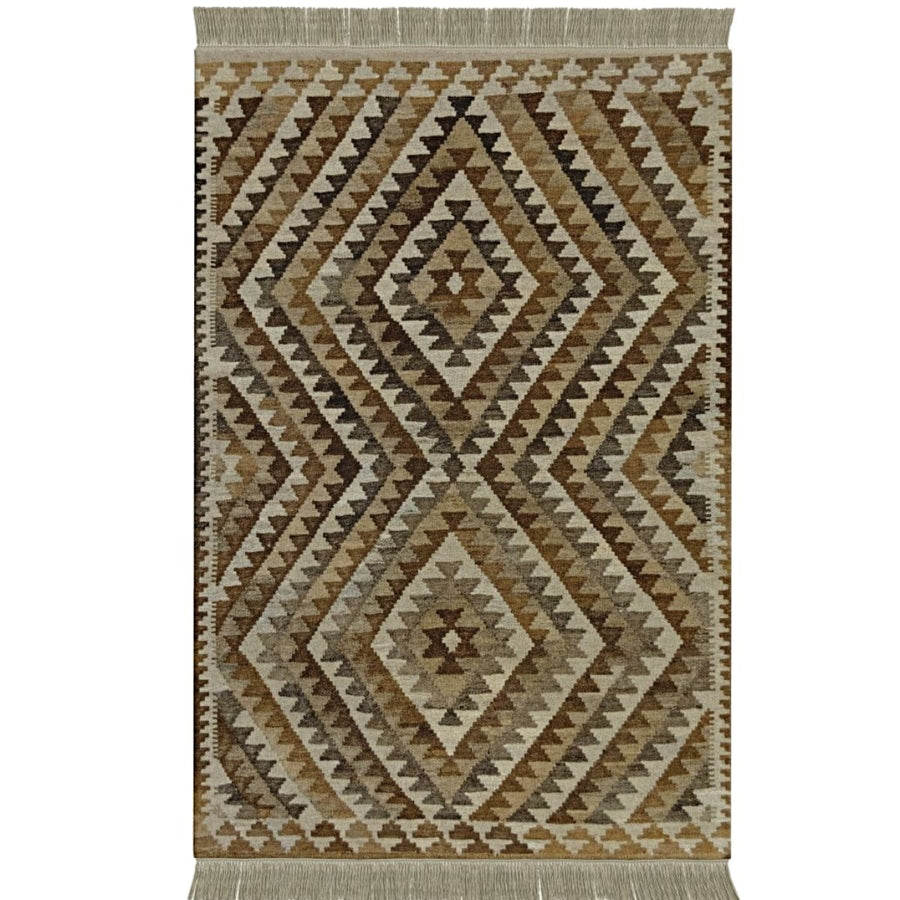 Nuetral Bohemian Kilim - Size: 5.4 x 3.5 - Imam Carpets - Online Shop