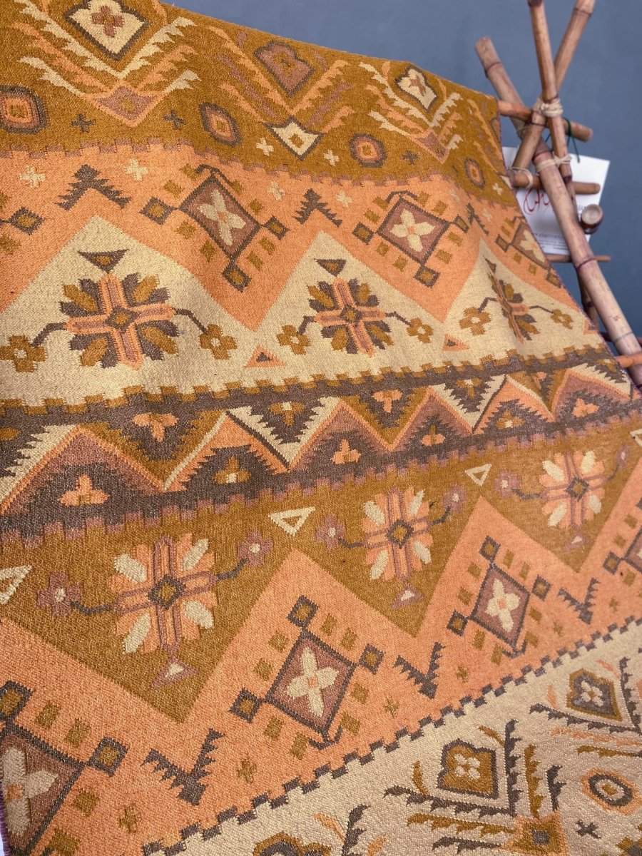 Orange kilim Rug _ Size : 8 x 5 - Imam Carpets Online Store