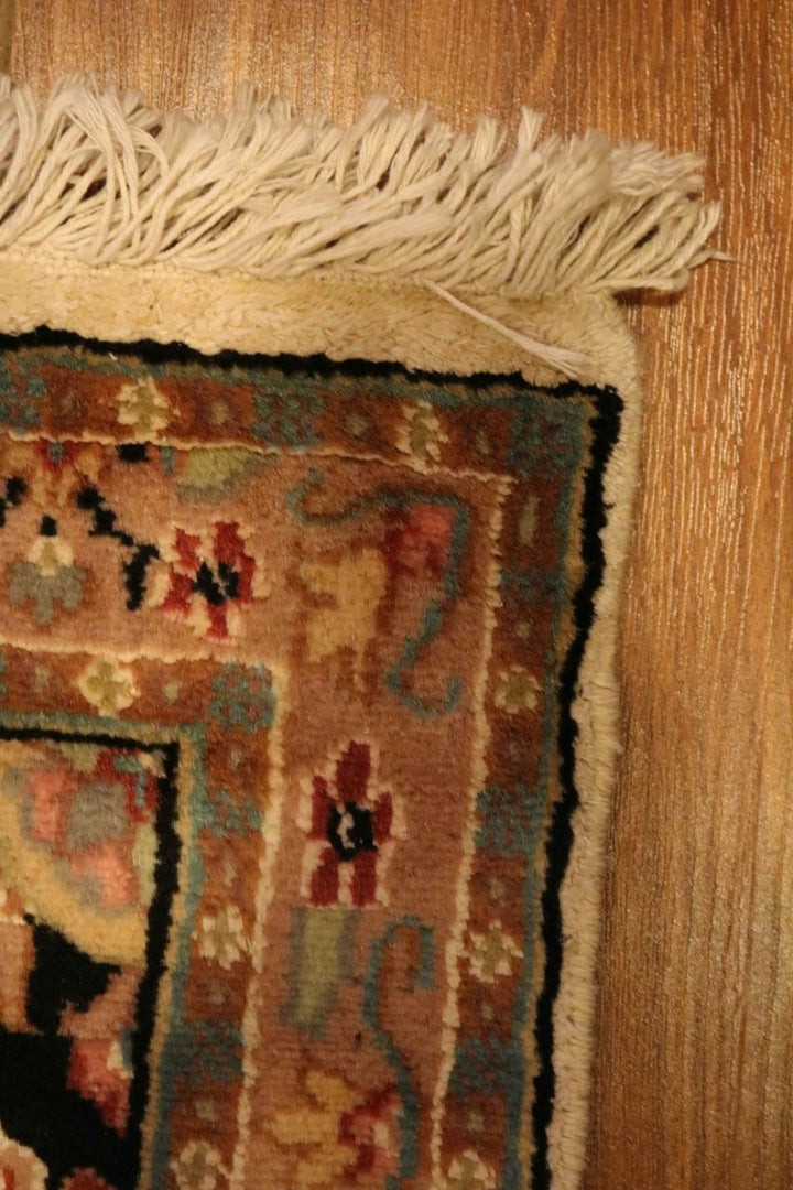 Pakistani - 1.11 x 3 - Silk Persian Handmade Carpet - Imam Carpets - Online Shop