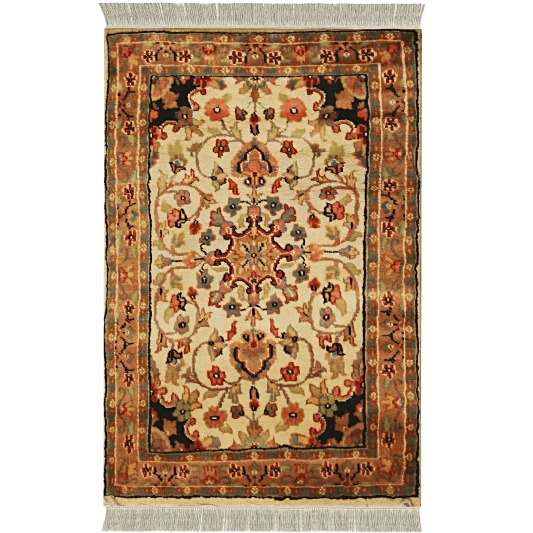 Pakistani - 1.11 x 3 - Silk Persian Handmade Carpet - Imam Carpets - Online Shop