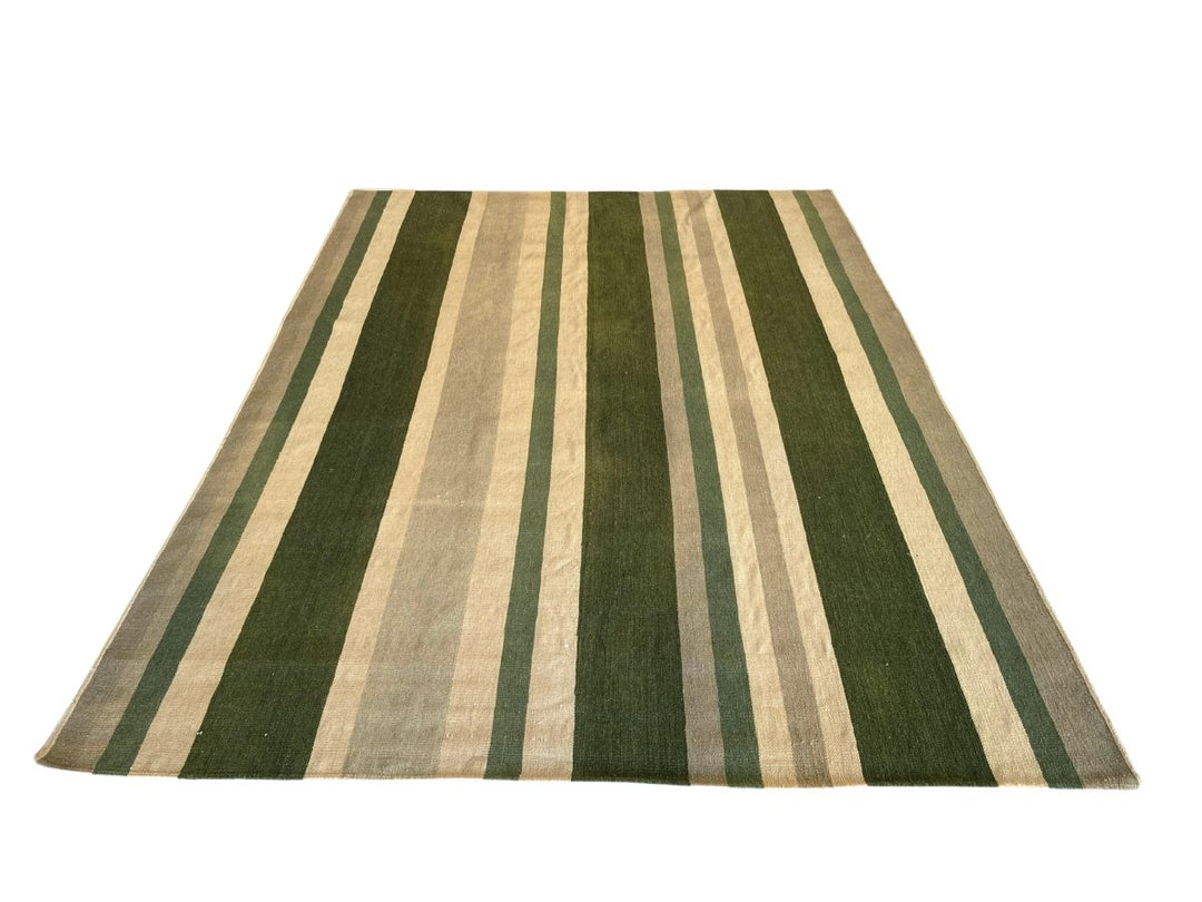 Pastel Stripe Dhurrie - Size: 7.10 x 5.7 - Imam Carpet Co. Home