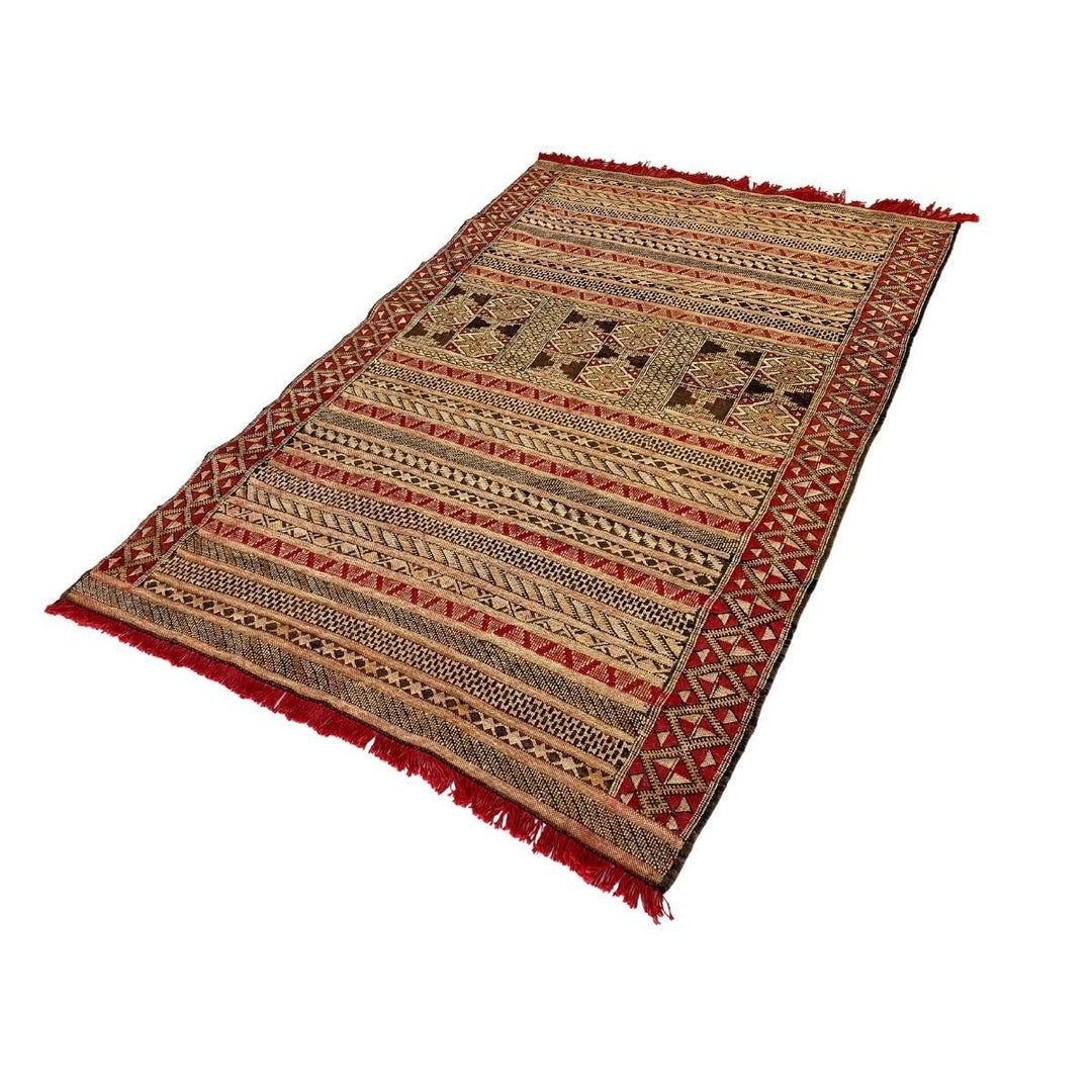 Peru Sumak Silk Kilim - 5.2 x 3.5 - Imam Carpets - Online Shop