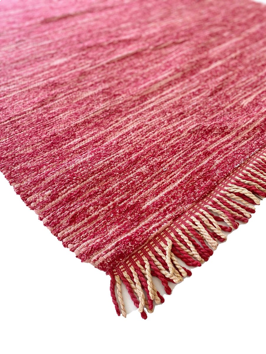 Pink Stripes Rug - Size: 6.8 x 4.7 - Imam Carpets Online Store