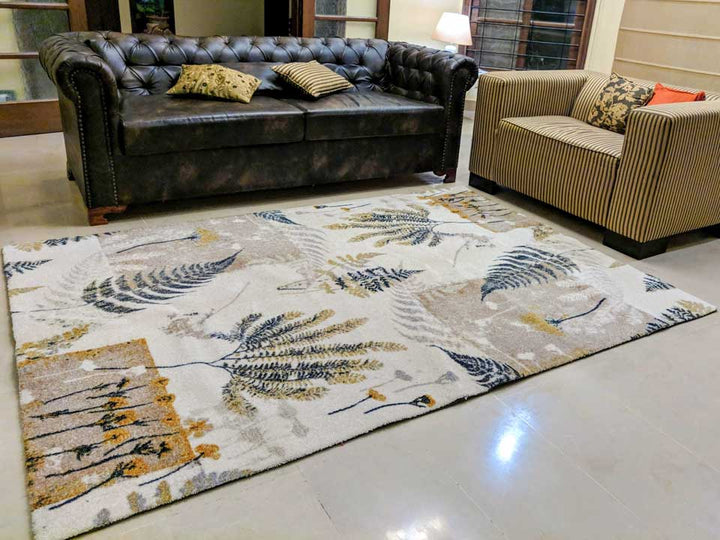 Premium Modern Leaves Rug - Size: 7.6 x 5.3 - Imam Carpets - Online Shop