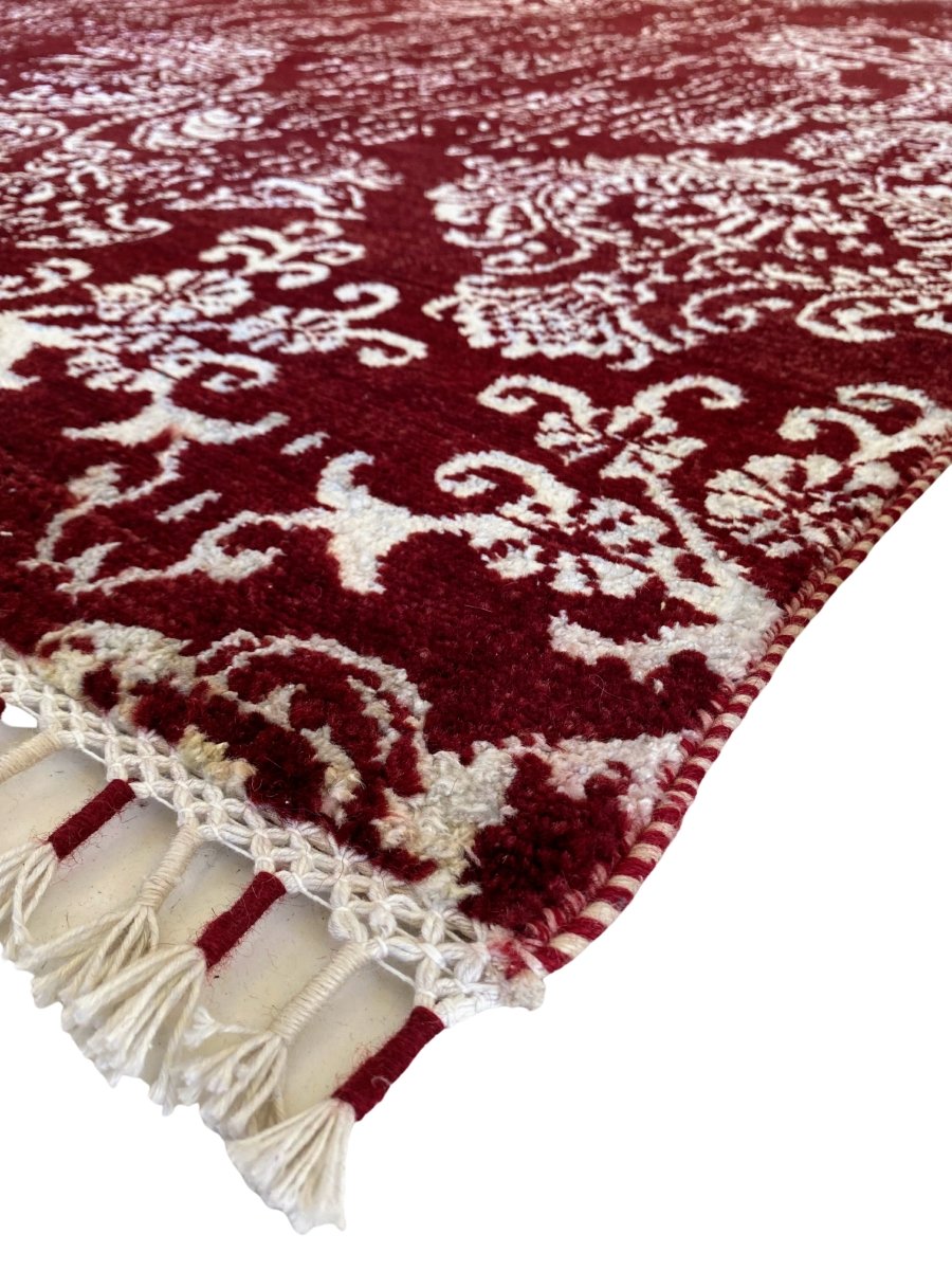 Red Faded Wrought Silk Rug - Size: 9.11 x 8.3 - Imam Carpets - Online Shop