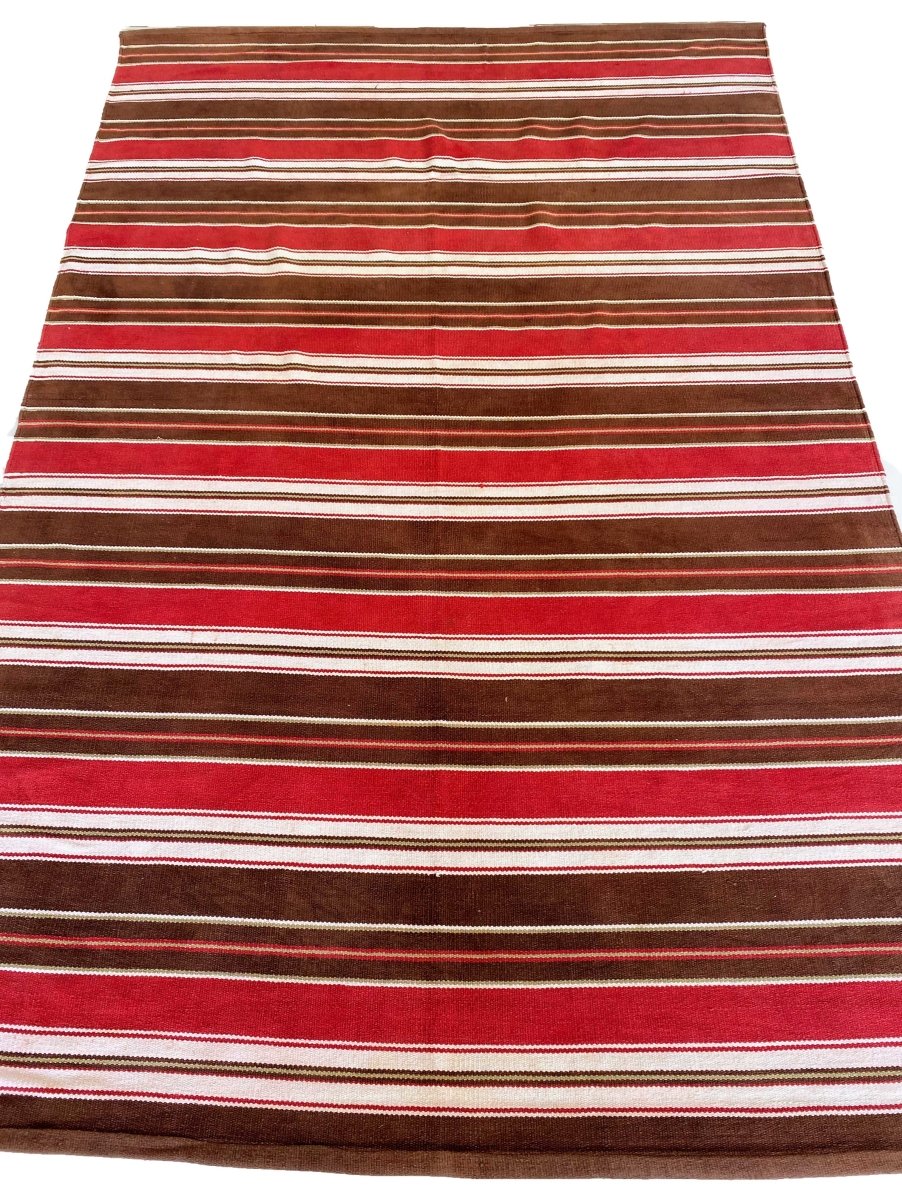 Red Stripe Rug - Size: 7.3 x 4.9 - Imam Carpets Online Store