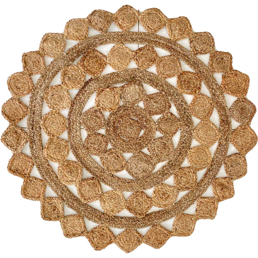 Round Jute Rug - Size: 3' 5" - Imam Carpets Online Store