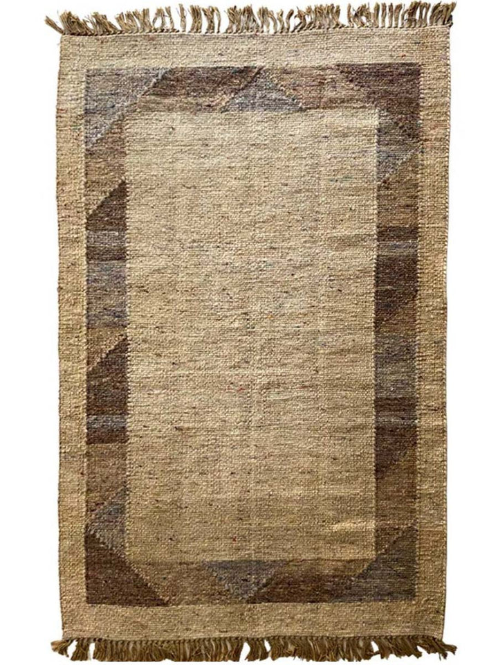 Solid Border Rug with Tassels - Size: 7.8 x 5.8 - Imam Carpet Co