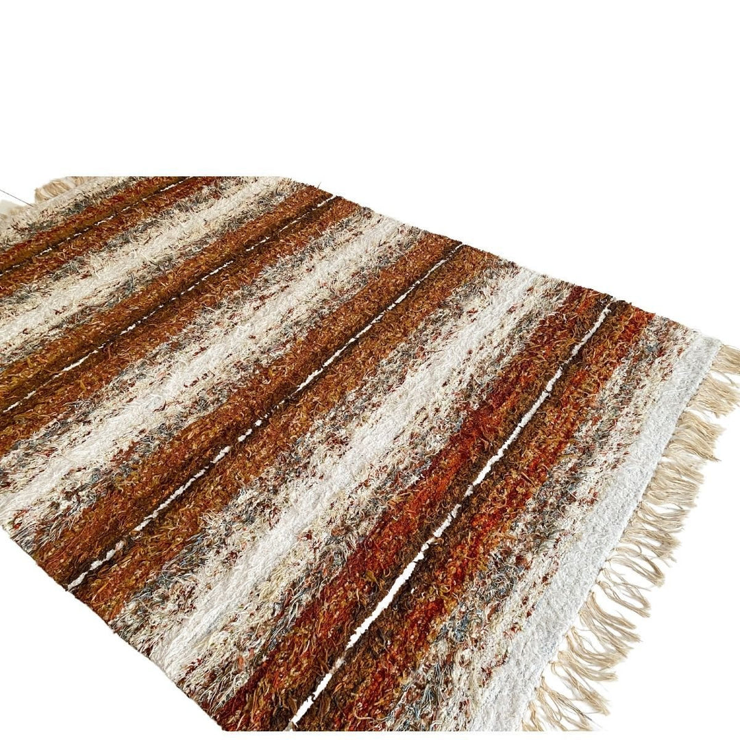 Stripe Shag Wool Rug - Size: 7.9 x 5.4 - Imam Carpets - Online Shop