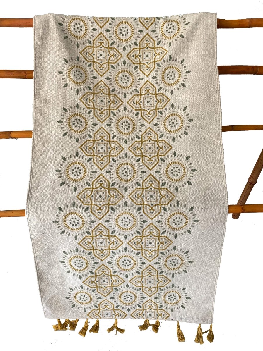 Tasseled Geometric Runner - Size: 6 x 2.9 (Runner) - Imam Carpets - Online Shop