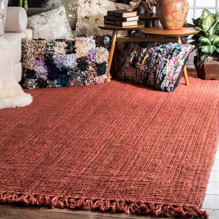 Terra Chunky Jute Tasseled Rug - Size: 9.8 x 5.11 - Imam Carpets - Online Shop