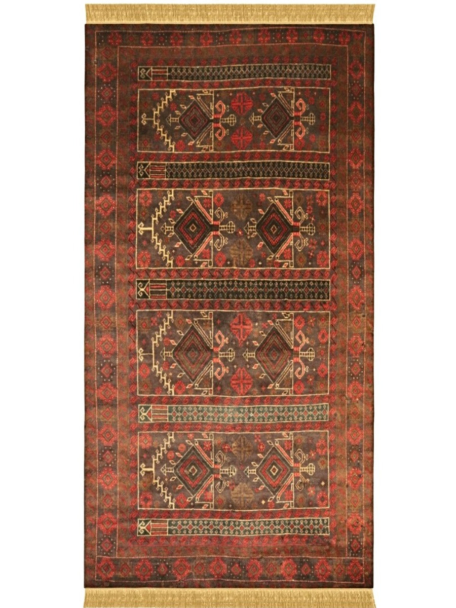 Tribal - 3.10 x 6.6 - Mashadi Saraogi Baluchi Handmade Carpet - Imam Carpets - Online Shop