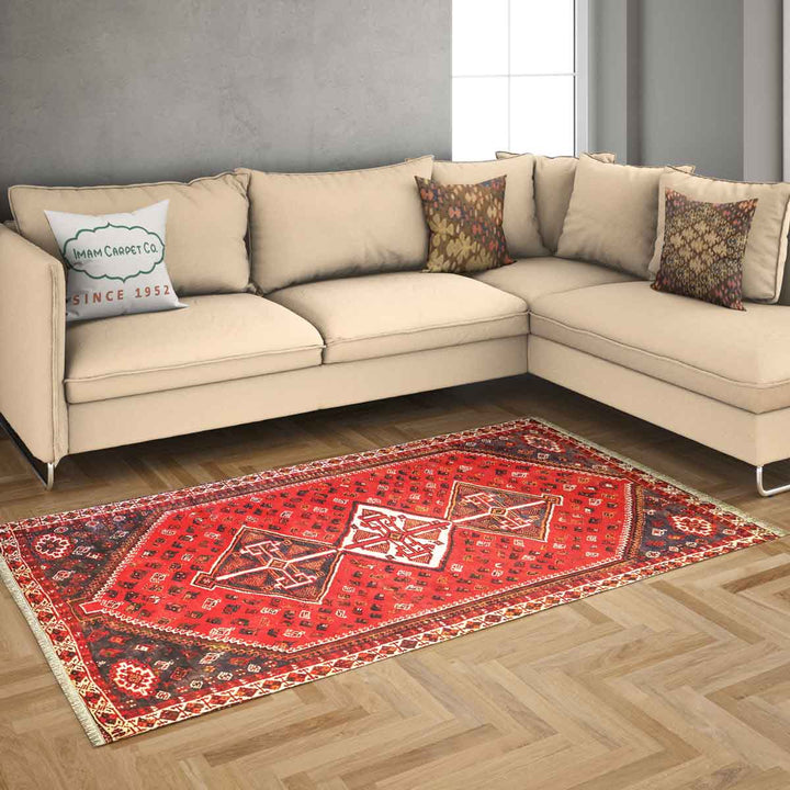 Tribal - 4.11 x 7.8 - Shirazi Persian Handmade Carpet - Imam Carpets - Online Shop