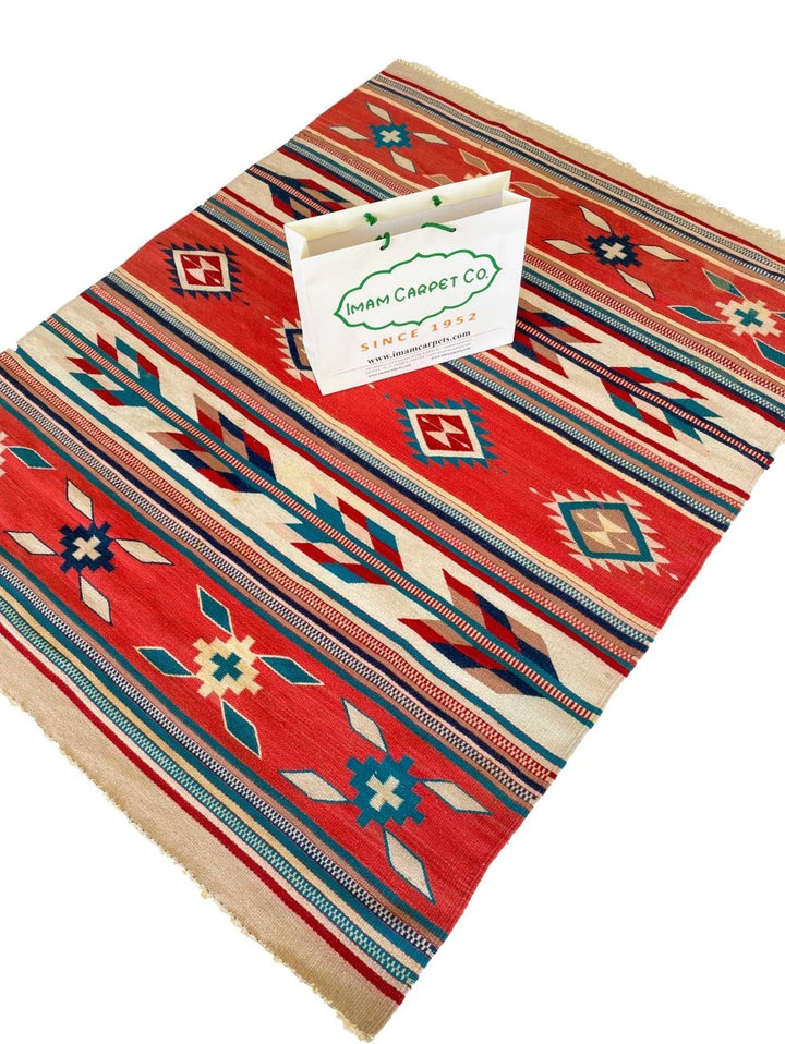 Turkish Kilim - Size: 5.8 x 4.6 - Imam Carpets Online Store