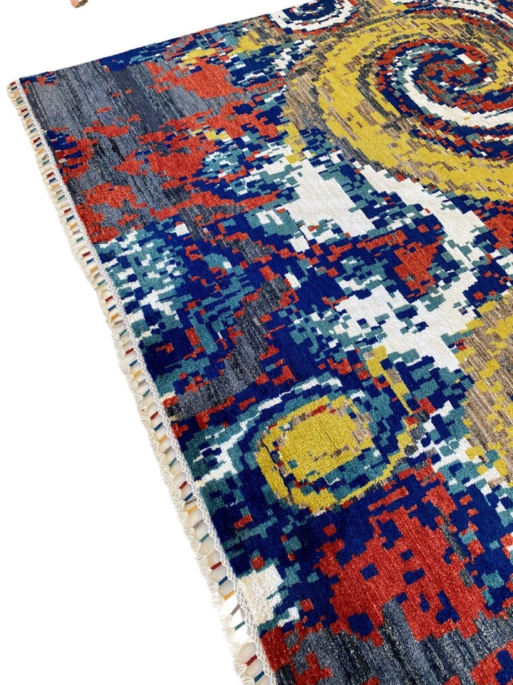 Twirls Abstract Rug - Size: 8.9 x 6 - Imam Carpets - Online Shop