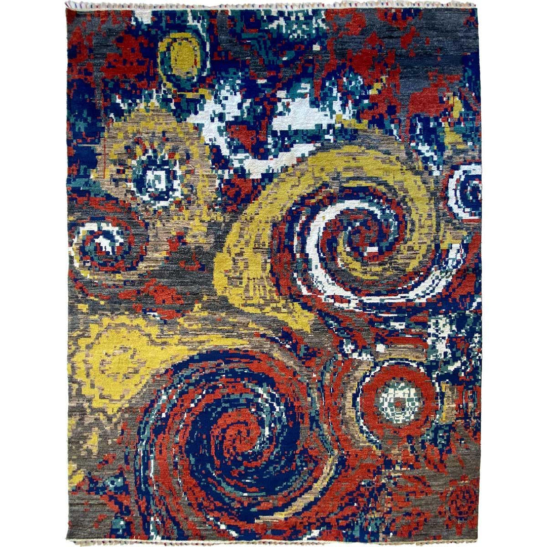 Twirls Abstract Rug - Size: 8.9 x 6 - Imam Carpets - Online Shop