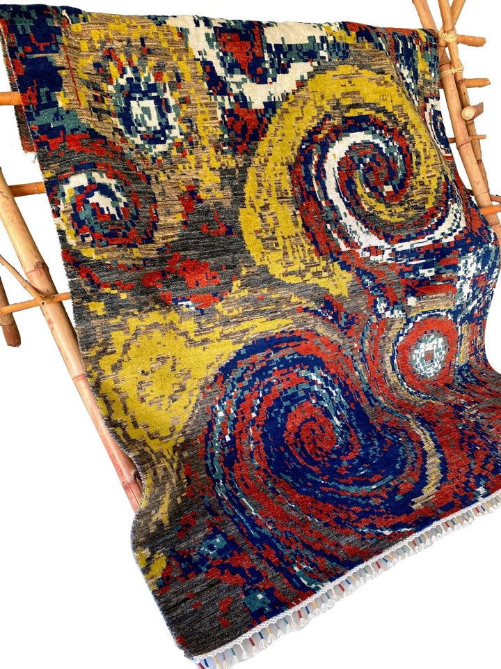 Twirls Abstract Rug - Size: 8.9 x 6 - Imam Carpets - Online Shop