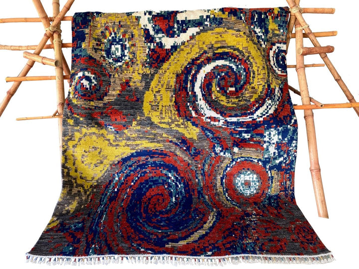 Twirls Abstract Rug - Size: 8.9 x 6 - Imam Carpets - Online Shop