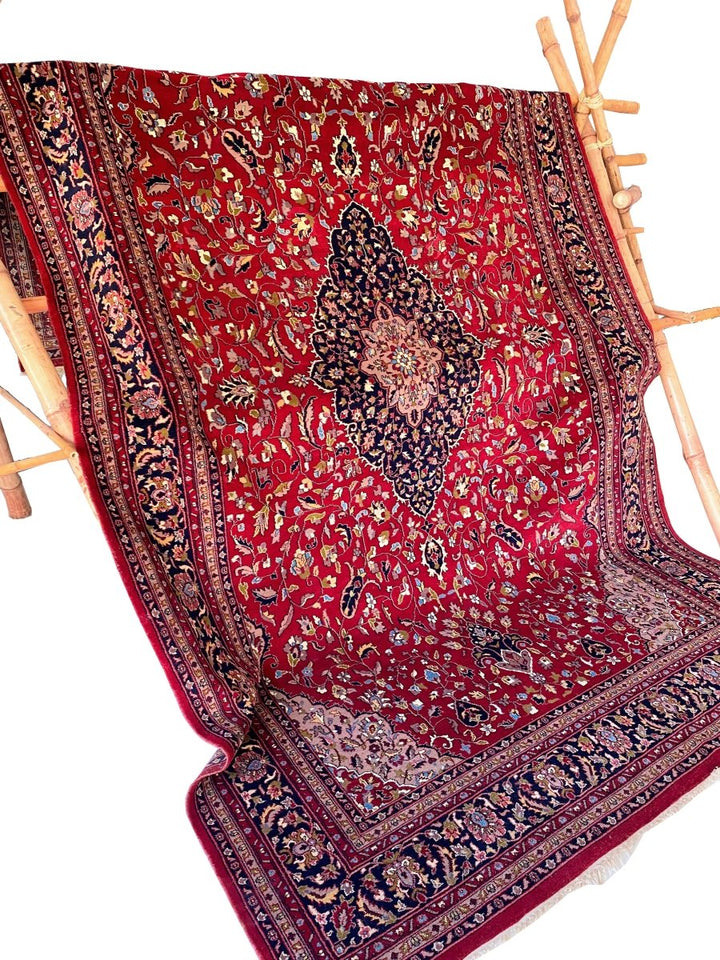 Vintage Kashan Rug - Size: 10.2 x 6.4 - Imam Carpet Co. Home